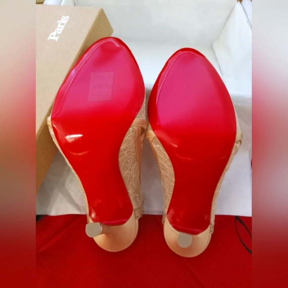 CHRISTIAN LOUBOUTIN LACE HEELS NEW - Picture 3 of 11